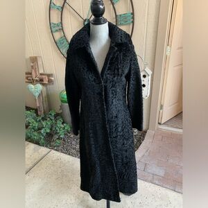 Vintage Genuine Long Black Shearling Coat